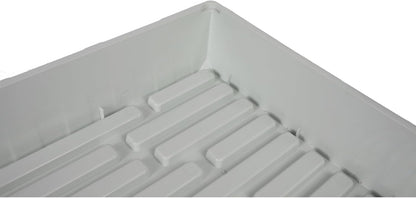 SUNPACK 10" x 20" Mega Plastic Seed Starting Tray, White, 2.5" (Pack of 10) - No Drainage Holes