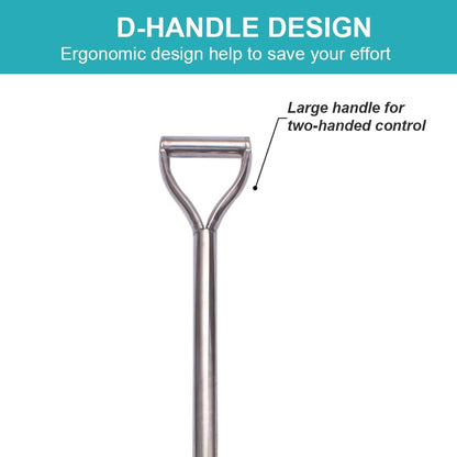 31.5 Inch Flat Head Garden Shovel, D Handle Square Flat Spade Shovel for Gardening, All Stainless