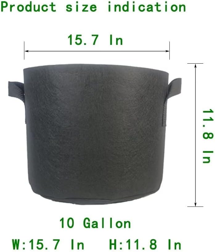 WEIFENG 10 Gallon Grow Bags Planters for Outdoor Plants 5-Pack Plant Bags with Handles
