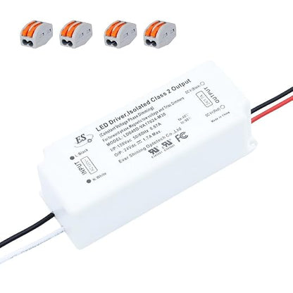 UL Recognized 24V LED Driver Dimmable, 120V to 24 Volt Transformer Triac Dimming Power Supply IP67