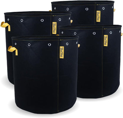BudPots for Optimal Plant Growth | 25 Gallon Fabric Pots (94.5L) | 4-Pack | Metal Reinforced Rim