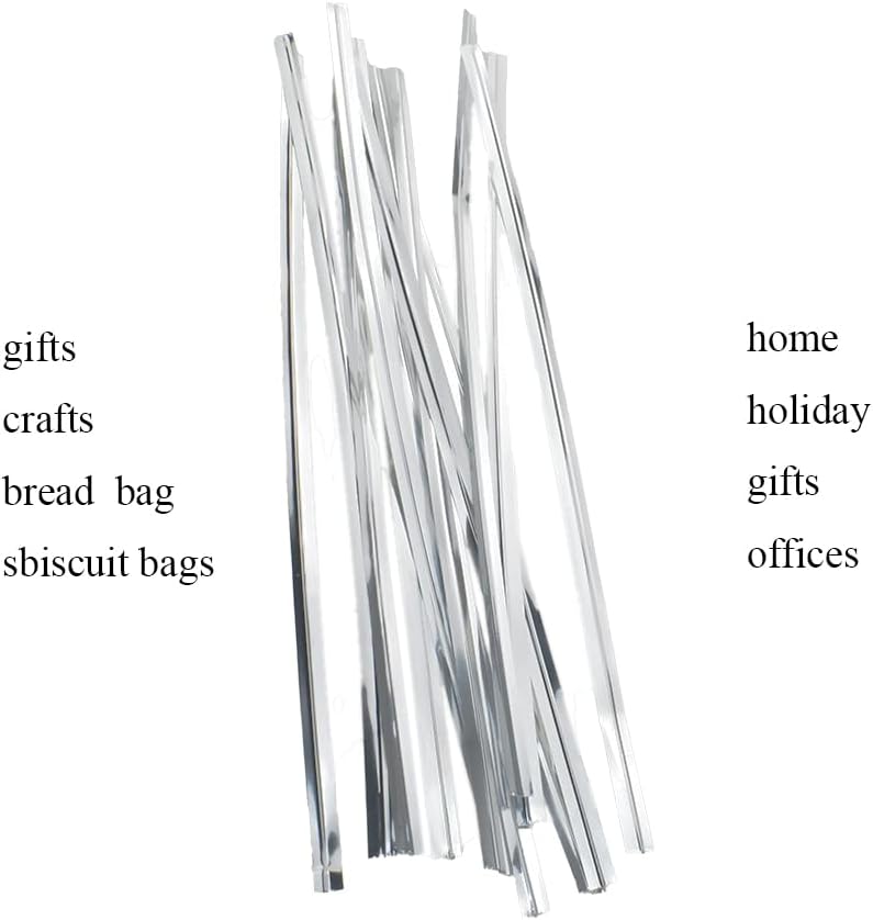 HAHIYO 300Pcs 6inches Silver Metal Twist Ties Bread Candy Coffee Bag Ties Plant Garden Twist Ties