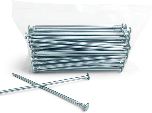 Turf Nails 6'' Galvanized - 140 Pack, Heavy-Duty Fasteners for Synthetic Grass, Landscaping, and