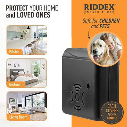 Riddex Sonic Plus Ultrasonic Pest Repeller, Plugs in with extra Outlets Indoor Use - Insect