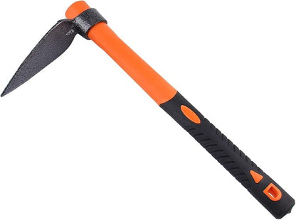 Single Head Sharp Hoe with Heavy Duty Forged Adze and Ergonomic Non-Slip Handle for Loosening Soil