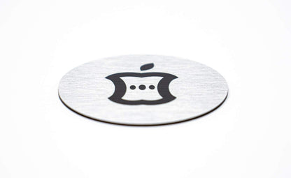 Metal Compost Sign | 2” Round, Compost Bin Label for Waste Basket | Brushed Silver Aluminum with