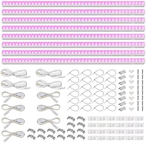 Barrina T5 Grow Lights, Full Spectrum, 2ft 80W (8 x 10W, 500W Equivalent), LED Grow Light Bulbs