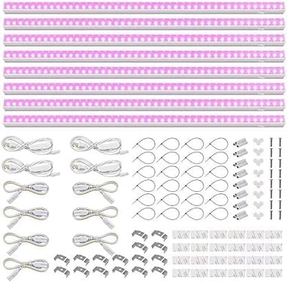 Barrina T5 Grow Lights, Full Spectrum, 2ft 80W (8 x 10W, 500W Equivalent), LED Grow Light Bulbs