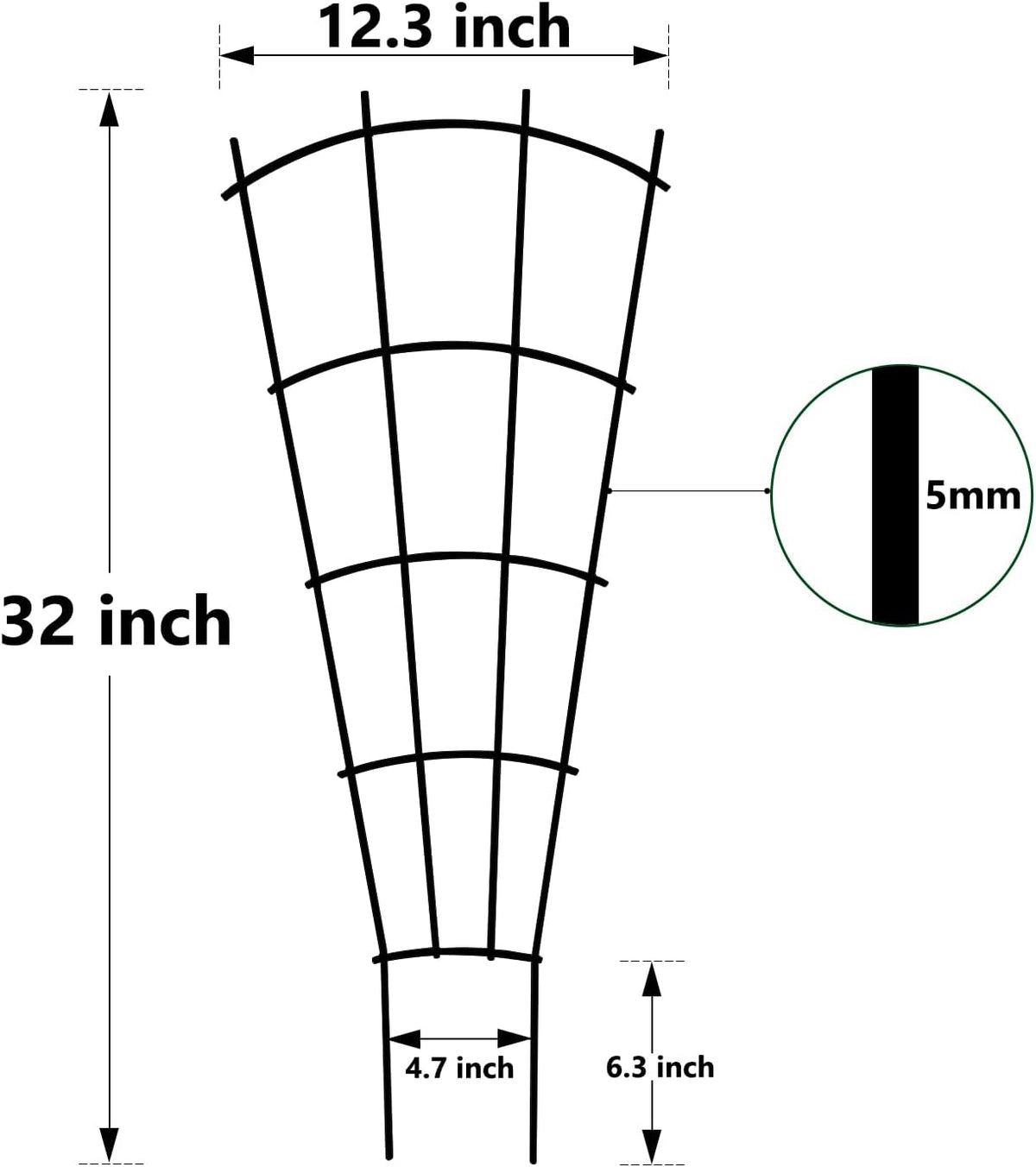 4 Pack 32'' Indoor Plant Trellis for Potted Plants Climbing Outdoor Metal Garden Trellis