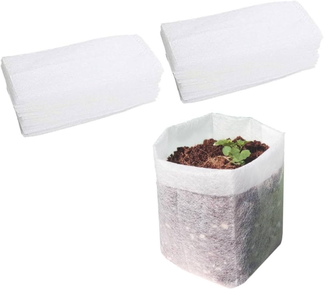 Belit Nursery Growing Bags, 100 Pcs Fabric Seedling Pots Non-Woven Pouch for Gardening Seed Plant