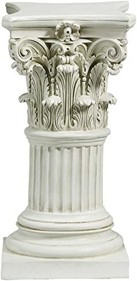 Design Toscano Corinthian Pedestal Column Plant Stand, Medium 29 Inch Tall, Cast Stone Resin
