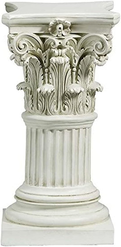 Design Toscano Corinthian Pedestal Column Plant Stand, Medium 29 Inch Tall, Cast Stone Resin