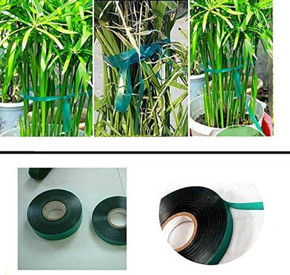 24 Rolls 150 Feet Stretch Tie Tape 0.5 Inch Garden Tie Tape Thick Plant Ribbon Garden Green Vinyl