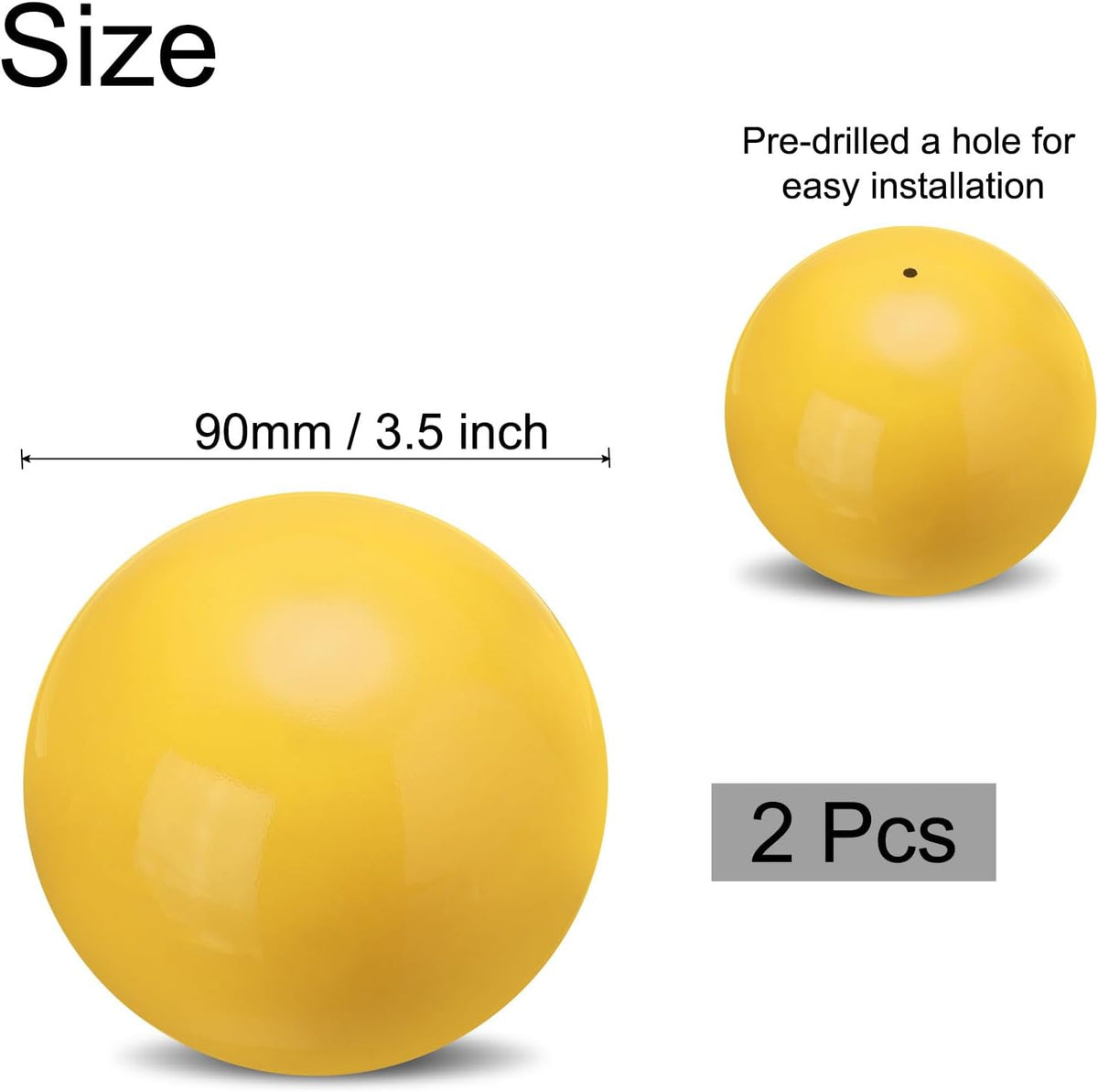 uxcell 2 Pcs Gazing Globe Decor Ball 3.5 Inch 90mm Reflective Garden Sphere Hollow Ball, Seamless