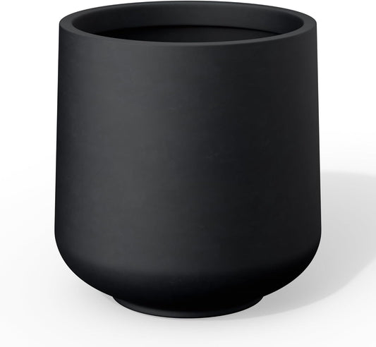 Kante 15.3" Dia Round Concrete Planter, Outdoor Indoor Large Plant Pots Containers with Drainage
