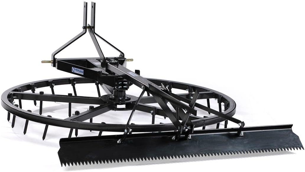 Titan Attachments Arena Spin Harrow Groomer 72" Cat 1 3 Point Quick Hitch HD (Add Optional Rake