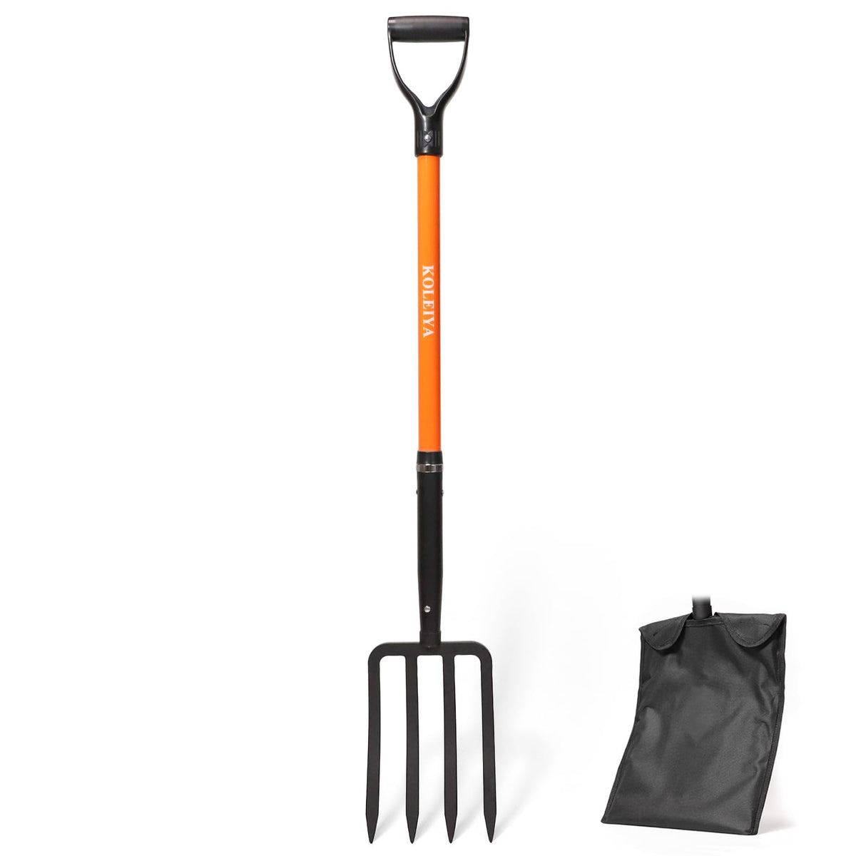 KOLEIYA 4-Tine Garden Fork,Heavy Duty Pitch Fork for Gardening,Digging Fork and Spading Fork for