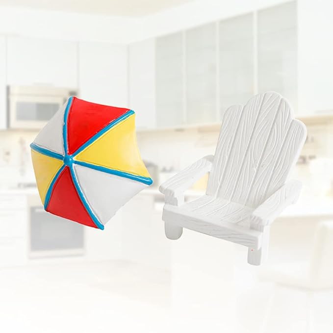 TOYANDONA 2pcs Beach Zen Garden Decor Mini Chair Sun Umbrella Sandbox Accessories Nautical