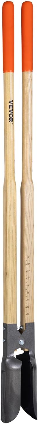 VEVOR Post Hole Digger, Heavy Duty Post Hole Digger with Wood Handle, Manual Hole Digger with Scale