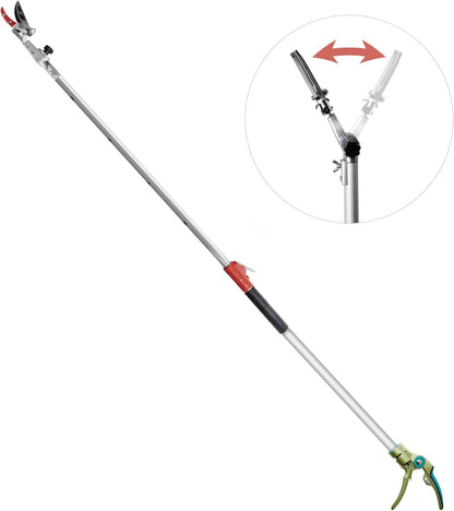 GARTOL Pruner for Garden, Cut Upto 1 Inch & Hold Telescopic Pole Pruner, Fruit Picker with Rotating