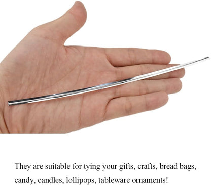 HAHIYO 300Pcs 8inches Silver Metal Twist Ties Bread Candy Coffee Bag Ties Plant Garden Twist Ties