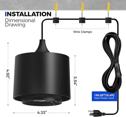 Barrina TR40 Hanging Grow Lights for Indoor Plants, 40W 5000K Full Spectrum, Adjustable Beam Angle