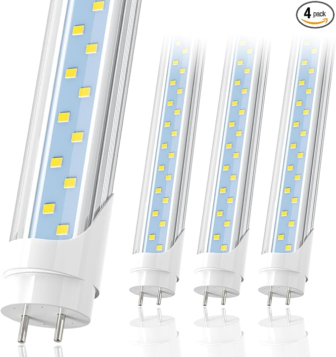 JESLED 4FT LED T8 Type A+B Tube Lights, 24W(65W Equivalent), 3200LM, 5000K, Single or Double End
