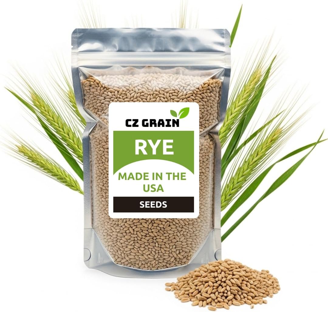 Rye Grass Seed - Fast Growing and Hardy Grass, Cover Crop, Food Plot. Grazing Pasture Seeds (25