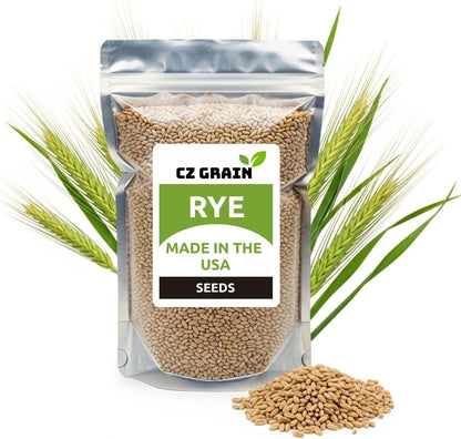 Rye Grass Seed - Fast Growing and Hardy Grass, Cover Crop, Food Plot. Grazing Pasture Seeds (25