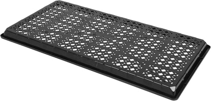 SUNPACK 10" x 20" Heavy Duty Mesh Plastic Seed Starting Tray, Black, 1" (Pack of 30) - Ensures