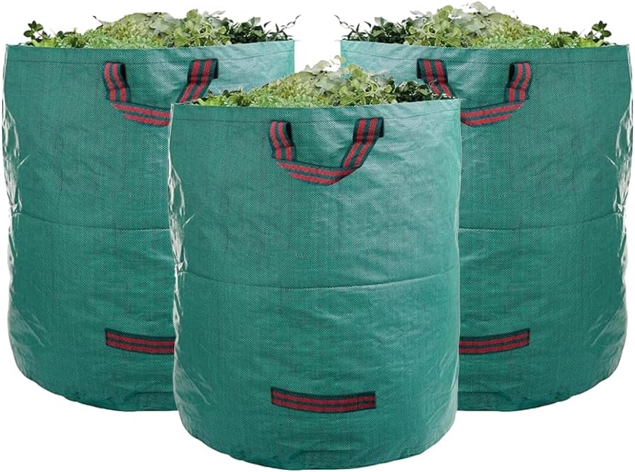 CAMPFIRE 3 Pack 72gallon Garden Waste Bags (H30, D26 Inches) With Handles, Heavy Duty Leaf Bags