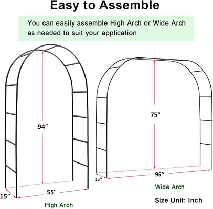 Metal Pergola Arbor, Outdoor Flower Garden Arch Trellis, Steel Garden Arbor for Climbing Plants