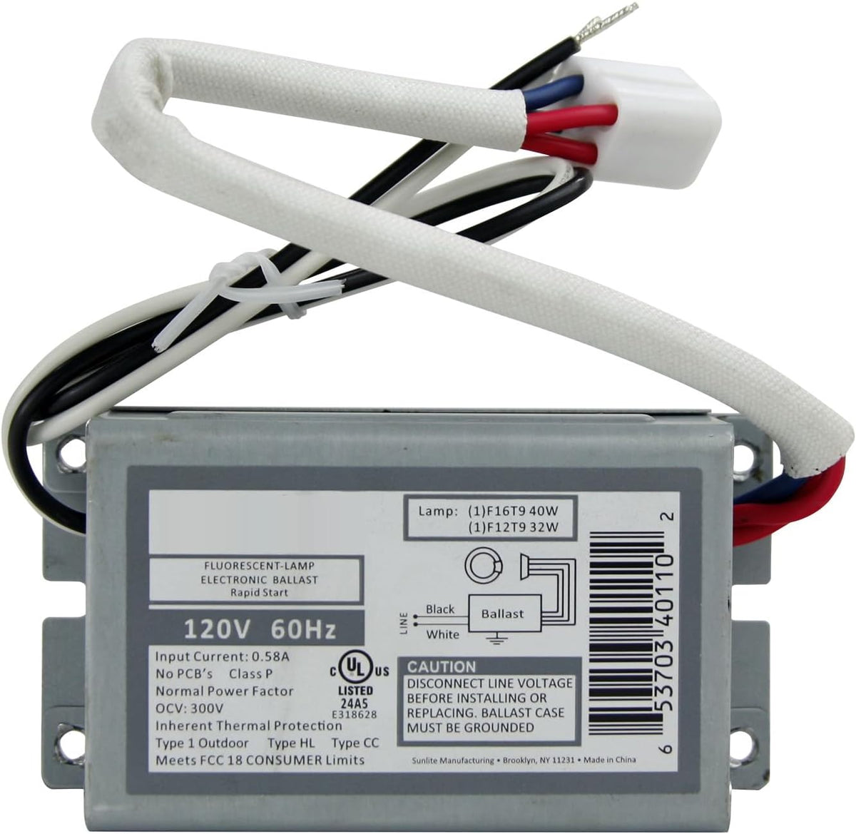 Diodesy- Electronic Ballast Rapid Start 120V 32W Rating 60Hz Fluorescent Circline Ballast Use with