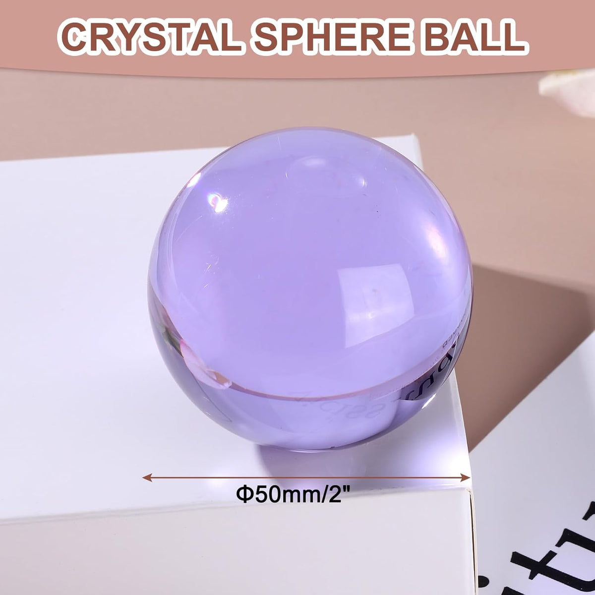 uxcell 50mm/2" Crystal Sphere Ball Glass Solid Decorative Sphere Crystal Ball Prop Ornament for