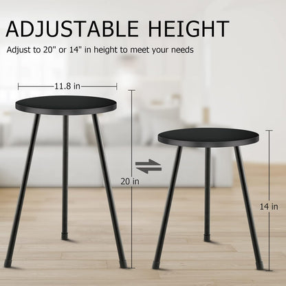 Tall Plant Stand, Mid Century Wood Indoor Plant Stand Black Plant Table for Flower Pots, Metal