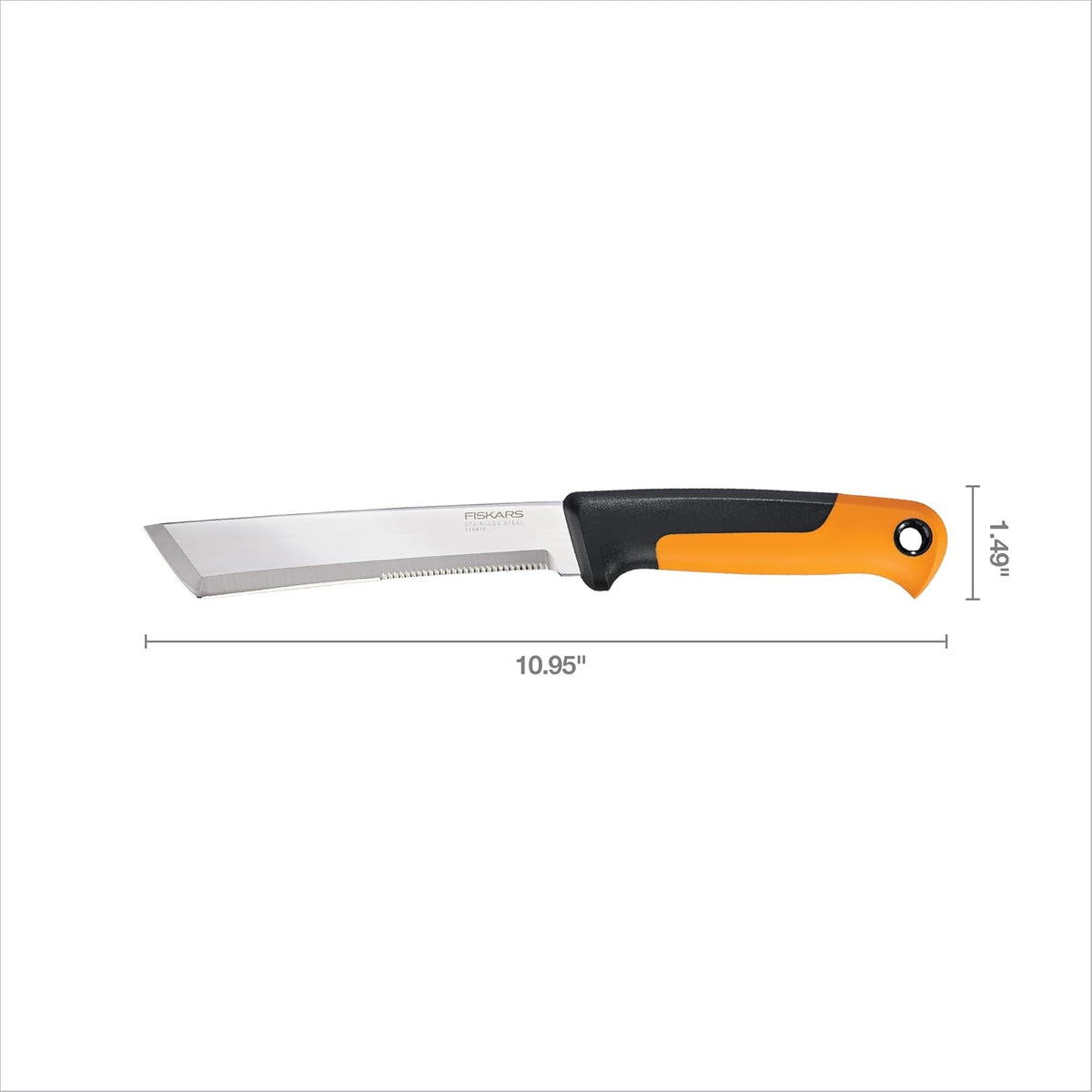Fiskars Harvesting Knife with Serrated Edge, Gardening Hand Tool with Flat Tip Blade and Sheath
