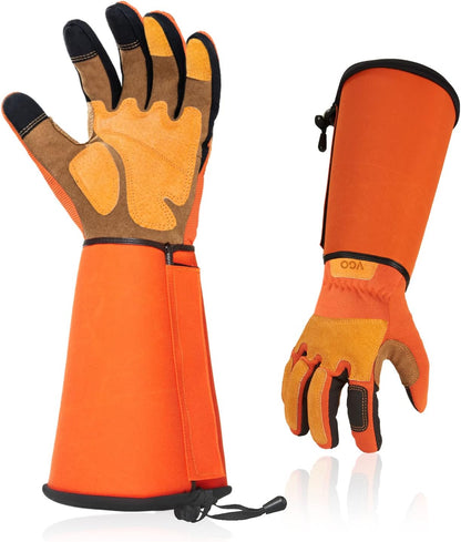 Vgo... Gardening Gloves Unisex,Safety Work Gloves,Long Sleeves Gauntlet,Puncture