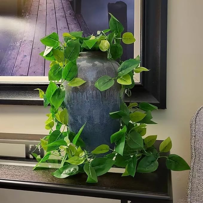 BLEUM CADE Fake Hanging Plants, 8pcs Artificial Hanging Plant, Faux Pothos Vines Hanging Plant