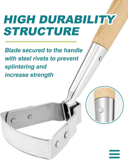 Hula Hoe Stirrup Hoe Mini for Weeding Action/Scuffle Loop Hoe Garden Tool 16Inch Hardwood Handle