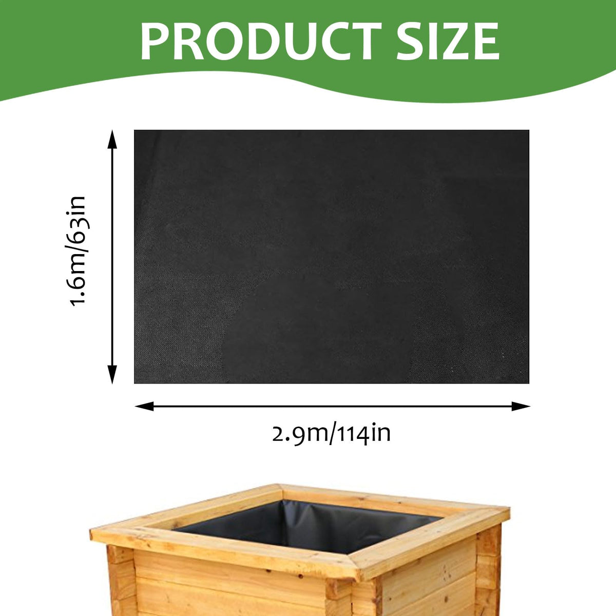 Qivine Raised Garden Bed Liner, Waterproof Raised Flower Bed Planter Liner, 5Ft x 9Ft Rectangle