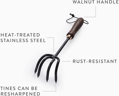 Barebones Cultivator - Weed Remover Tool - Garden Rake and Weeding Tool for Yard Work - Stainless