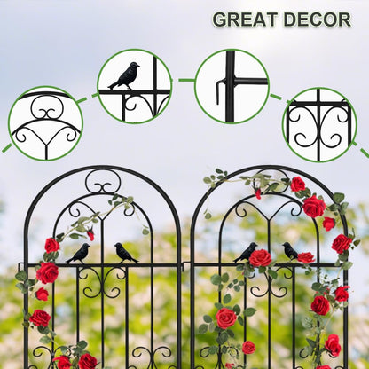 2 Pack 86.7" H x 19.7" W Metal Garden Trellis for Climbing Plants Outdoor, Black Lattice Panel