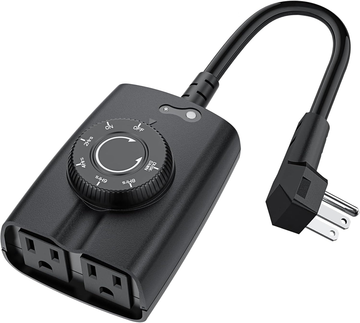 G-Homa Dusk to Dawn Outdoor Timer for Light Sensor Timer Waterproof 2 Grounded Outlets Timers for