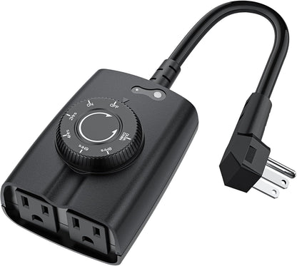 G-Homa Dusk to Dawn Outdoor Timer for Light Sensor Timer Waterproof 2 Grounded Outlets Timers for