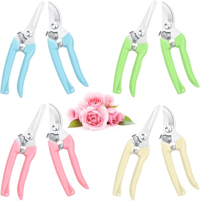 Jutom 8 Pcs Garden Shears Pruning Scissors Clippers Sharp Hand Pruners for Gardening Tools Cutting