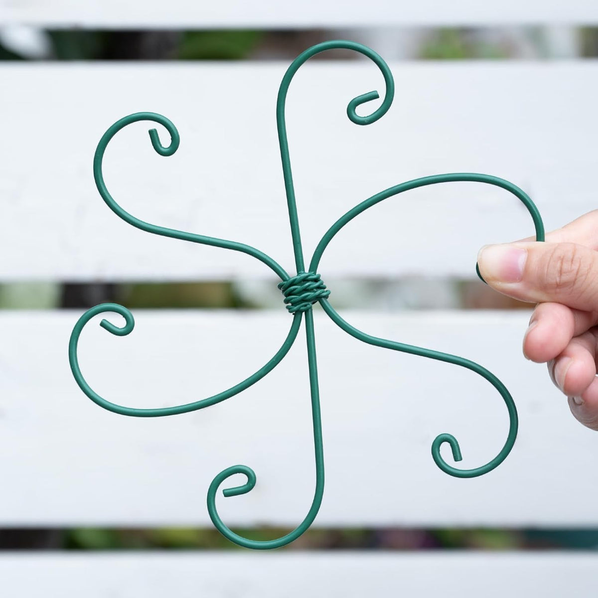 Monstera Plant Stem Support - 5 Pack 6.5"x6.5" Green Metal Stem Stabilizers, Adjustable Ring Clamps