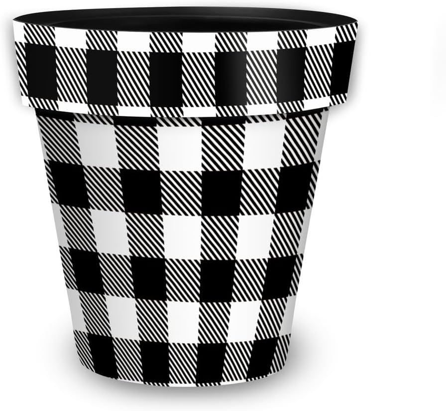Briarwood Lane Black and White Buffalo Check Small Planter