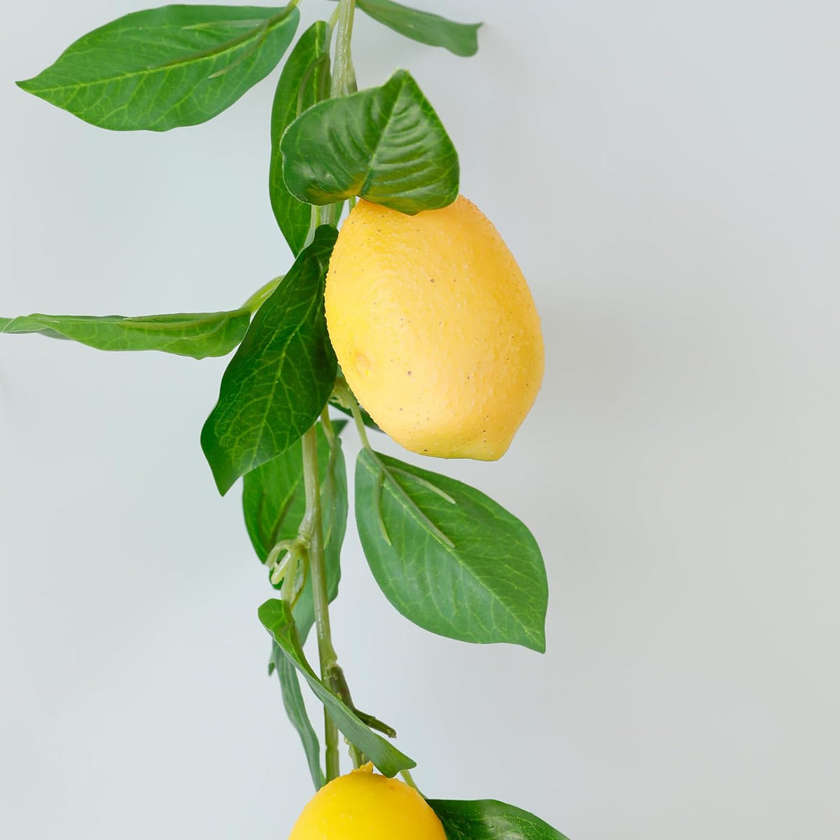 3 Strands Lemon Artificial Vines, 71" Lemon Silk Vine Garland with Green Leaves, Fake Hanging