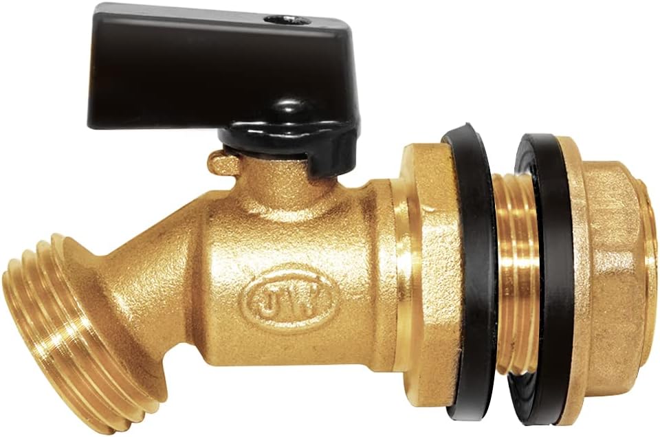 Joywayus Brass Water Container/Rain Barrel Spigot 3/4" Threaded Quarter Turn Ball Valve with