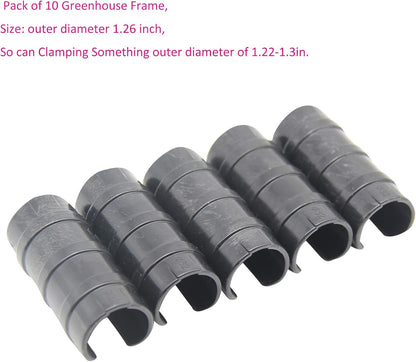 Garden Buildings Tube Clip 1.26 inch Black Greenhouse Clips Greenhouse Frame Pipe Tube Film Clip